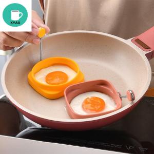 XYAX Nhà bếp 5pcs Với Xử Lý Có thể đảo ngược Silicone Tròn/Vuông Vòng trứng Omelette Khuôn Bánh Shaper Trứng Chiên Khuôn