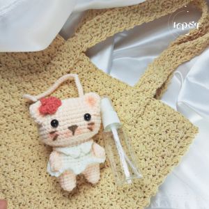 🐱ตุ๊กแมว🐱🐱 แมว ที่ใส่ขวดสเปรย์แอลกอฮอล์ พร้อมขวด30ml กระเป๋าใส่ขวดcotton ห้อยกระเป๋า พกพาสะดวก