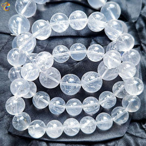 Collection Grade White Hematoid Quartz Bracelet (Some with Pyrite)