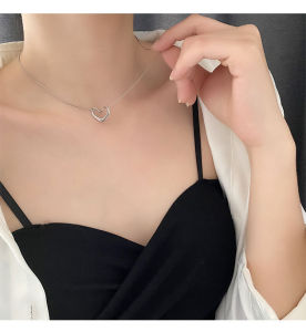 Yuki S 316L สร้อยคอสแตนเลสสำหรับผู้หญิง Niche Design Hollow Heart Shape สร้อยคอผู้หญิงแฟชั่นเครื่องประดับประณีต