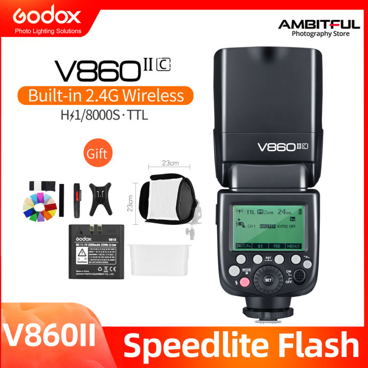 thumbnail image 2 of Godox V860 US Stock II-C TTL HSS 2.4G Wireless Flash Speedlite For Canon Cameras, With Build-in Godox 2.4G Wireless X System, GN60 High Guide Number, And 20-200 Zoom Flash Coverage Godox V860ii 2 of 12