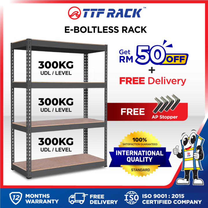 TTF Rack™️ EBOLTLESS RACK H152213cm /Storage Rack Rak Besi Warehouse