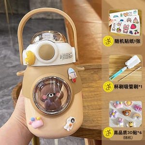 Kids Water Bottles with Straw 316 Stainless Steel Thermal Jug for Girls Cute Childrens 700ml Large Capacity Kettle Kawaii Cartoon Student School Travel Drinking Bottle