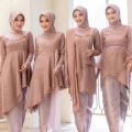 Paket Seragam Bridesmaid Lengkap Wisuda Lamaran Keluarga Kain Songket Semi Palembang Kain Brokat Kain Satin Maxmara Luxury. 