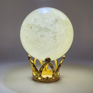 (SG Seller Ready Stocks) Natural Yellow Calcite Ball with Rainbow and Cat Eye Effects 4.1+cm