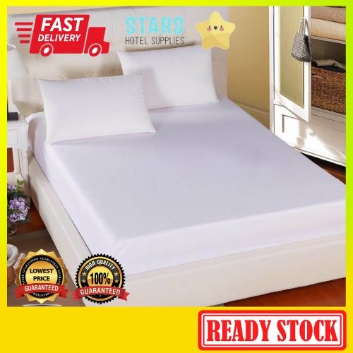stars-plain-white-fitted-sheet-bed-sheet-all-size-for-hotel-airbnb