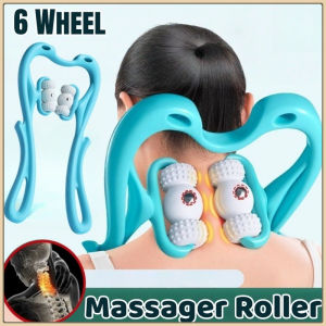 6-Wheel Magnetic Therapy Massager Roller Multi-functional Neck Back Leg Muscle Relaxation Tool