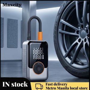 Wireless Rechargeable Tire Pump with Nozzle Portable Air Compressor for Cars and Motorcycles Digital Display and Fast Inflation
