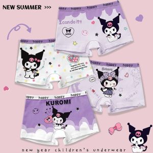 4pcs Sanrio Kuromi ชุดชั ้ นในเด ็ กอะนิเมะการ ์ ตูนพิมพ ์ สาวกางเกงผ ้ าฝ ้ าย Kawaii น ่ ารักกางเกงขาสั ้ นเด ็ กเด ็ กคริสต ์ มาสของขวัญ