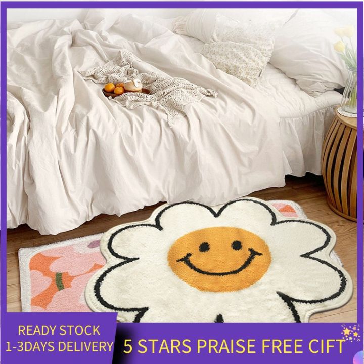 [COD]Corgi Egg Flower Cute Round 60*60CM Fur furry Carpets floor mats ...