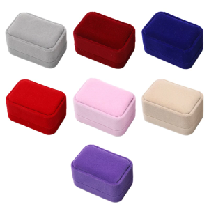 Velvet Ring Box Earrings Box Ring Earrings Gift Box Display (Purple/Gray/Pink/Dark Blue Ring Box)