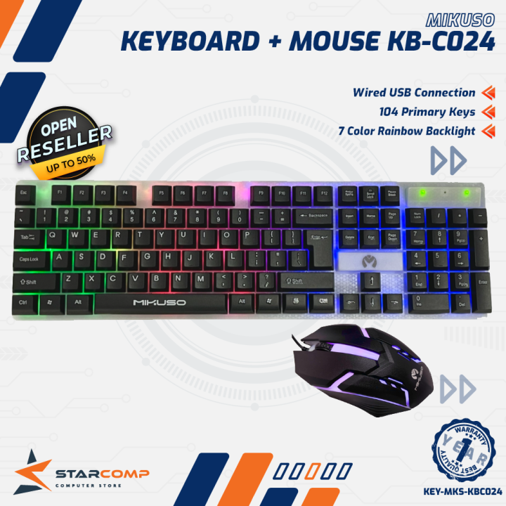 Mikuso KB-C024 Keyboard Mouse USB Combo Lazada Indonesia
