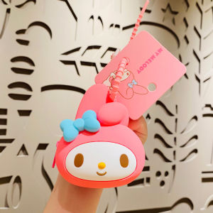 Sanrio Silicone earphone storage bag Cinnamon Coin Purse cute Kuromi car key chain girls heart school bag pendant