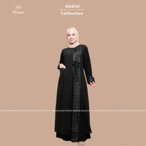 Gamis Abaya Turki Amarta 303 Wanita Terbaru Hitam Andinicollection