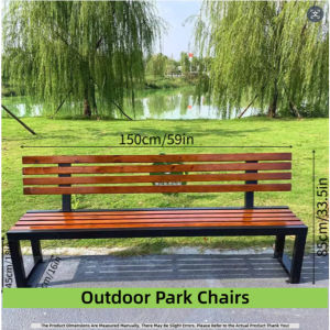Outdoor Park Bench Anti-corrosion Wood Park Rest Chair Carbon Steel Leisure Bench Chair户外休闲椅