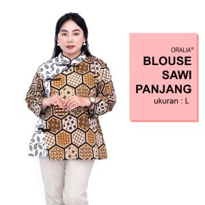 Atasan Batik Jumbo Wanita Blouse Big Size Wanita S-M-L-XL-2L-3L-4L-5L-6L-7L Model Big Blus Kantor Seragam Batik / Blus Formal Kerja / Pakaian Batik Model Kekinian Formal Bahan