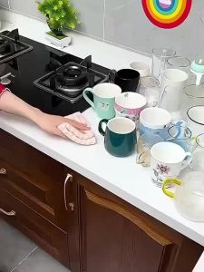 Cup Drainer Cup Holder Dish Drainer Kitchen Shelf Dustproof Box With Cover Baby Bottle Rack