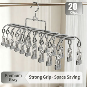20 Clips Stainless Steel Sock Hanger Windproof Drying Socks Household Dormitory Balcony Clothes Hanger