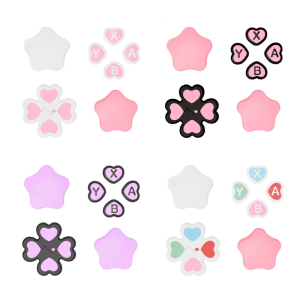 ที่ครอบจอยสติ๊กแบบนิ่มสติกเกอร์แป้นคีย์ ABXY ทำจากซิลิโคนสำหรับจอยควบคุมเกมที่ครอบแท่นยึดติดสำหรับหัวแม่มือสติ๊กเกอร์ป้องกัน