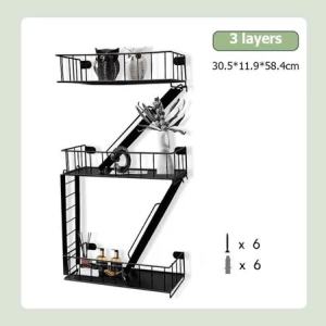 Wall mounted storage 3/4 layer decorative floating ladder rack suitable for bedrooms home offices storage and display