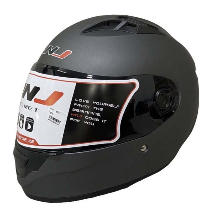 HNJ Full Face Helmet Modular Motorcycle Black Single Lens Sun
