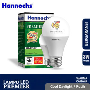 Hannochs Premier Lampu Led Bulb 3 Watt Putih CDL SNI Garansi Resmi 1 Tahun