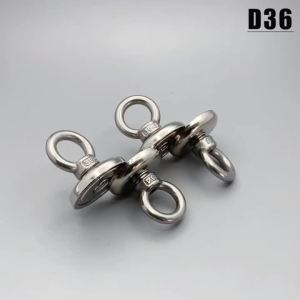 แม่เหล็กนีโอดิเมียมที่แข็งแกร่งมาก 1 ชิ้น แม่เหล็กกู้ภัย แม่เหล็กตกปลาทะเลลึก ที่ยึดดึงหม้อติดตั้งพร้อมห่วงและอี๊ดโบลต์