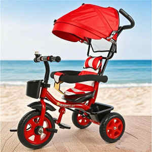 Very Affordable 2 In 1 stroller with Three wheeled Baby Stroller kids bicycle Stroller Bike bike trolley kids with belt sunshade baskets pedals with Push Handle