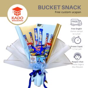 Buket Snack Besar Biru Muda