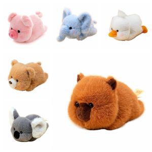 BEIBEI Soft Capybara Plush Toy Lying Flat Animal Elephant Plush Doll Kids Accompany Dolls Cartoon Plush Bear Doll Kids Birthday Christmas