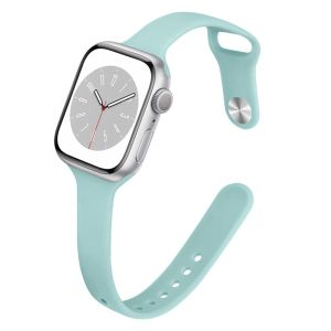 Slim Strap for Apple Watch Ultra 2 49mm 42mm 38mm 44mm 40mm iWatch Series SE/SE2/6/5/4 Sport Band Women Skinny Silicone Strap 45mm 41mm for Apple Watch Series 9 8 7