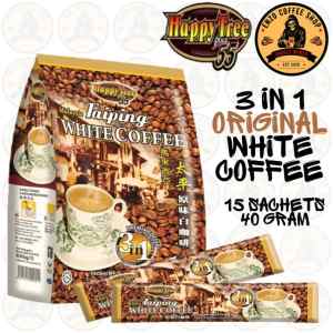 Happy Tree Plus 55 Taiping White Coffee 3in1 Original Instant Coffee Drink 15 Sachets 40 Gram