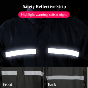 High Reflective Strip Raincoat For Motorcycle Rider Waterproof For Men Heavy Duty Rainsuit With Faceshield Waterproof