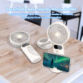 GOOJODOQ 5000mAh Mini Fan Rechargeable Electric Fan Portable LED Display Foldable Electric Fan Hand-Held Fan 6-Speed fan Table fan. 
