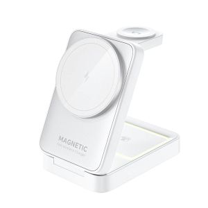 Foldable 3 In 1 Magnetic Wireless Charger Stand For 15 14 13 12 2-8 Pro Fast Charging Station