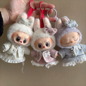 SHUNAICHI 17 ซม.Labubu ตุ๊กตาเสื้อผ้าตุ๊กตาชุดอุปกรณ์เสริมเกาหลี Kpop Exo Labubu Idol V1 V2 สีดําชุดของขวัญ