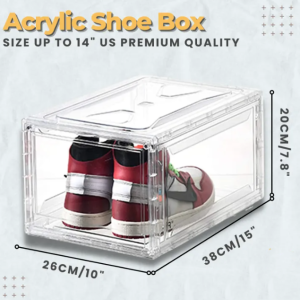 < INLIFE > Magnetic Advanced Shoebox Acrylic Clear Foldable Open Storage Front Drop