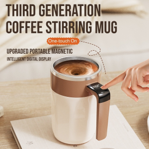 Automatic Stirring Coffee Cup Intelligent Digital Display Ingress Risks Automatic Stirring Cup Food Grade Portable Magnetic