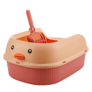 Nhà vệ sinh cho Mèo cao cấp - Có thành cao chống văng cát [ TẶNG KÈM XẺNG ]