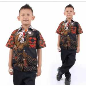 Couple batik ayah dan anak laki laki lengan panjang dan pendek motif terlaris kekinian umur 2 sampai 10 tahun Baju batik anak cowok lengan panjang dan pendek motif abang jago
