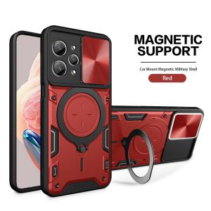 Redmi 12 2023 Ốp điện thoại chống sốc đẩy kéo máy ảnh bảo vệ bìa cho Redmi 12 12c 10c 10 redmi12 2023 trường hợp nam châm gắn ô tô Vòng vỏ Ốp lưng điện thoại vỏ
