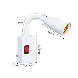 Plug in Flexible Wall Light Socket Adapter E27 Lamp Bulb Extension Holder
