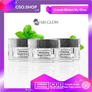 Cream Malam Ms Glow / Whitening Night Cream MsGlow / White Cell DNA Night Cream / Cream Wajah Glowing