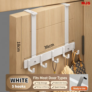 No Drill Over Door Hooks Adjustable Door Back Hanging Organizer Rack Heavy Duty for Bags Coats Household Storage