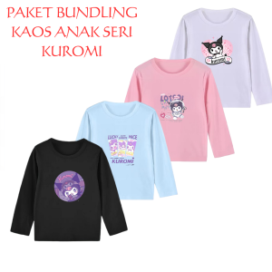 JOY Paket Bundling Kaos Anak Anak Isi 4 Usia 3-15 Tahun Motif Kuromi