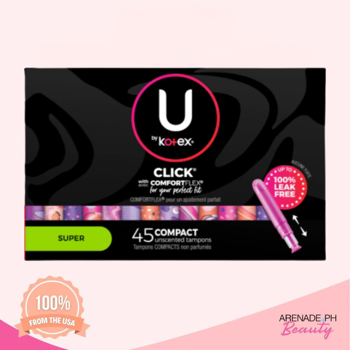 U by Kotex Click with Avec Comfortflex Compact Tampons 45 Unscented