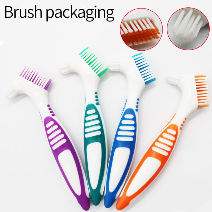 MultiLayered Bristles Denture Cleaning False Teeth Brush Oral Care Non