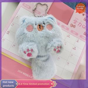 Graceful Cartoon Cute Cat Plush Toy Doll Keychain Fluffy Soft Stuffed Toy Backpack Bag Pendant Keyring Gift For Kids Girlfriend