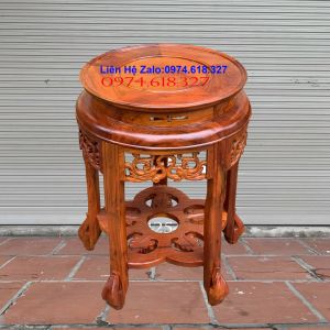Đôn tròn kiểu phượng trạm chiện kê đồ phòng khách mặt 40cm