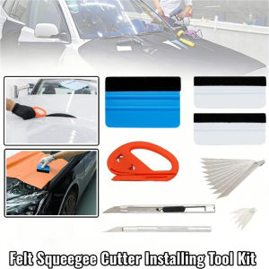 8PCS/Set Car Stickers Wrap Vinyl Tint Film Wrapping Felt Squeegee Cutter Installing Tool Kit